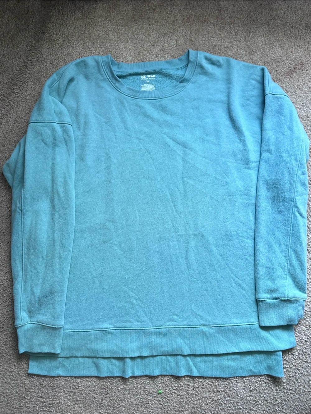 Two Tek Gear Crewneck Sweatshirts - light teal and gray